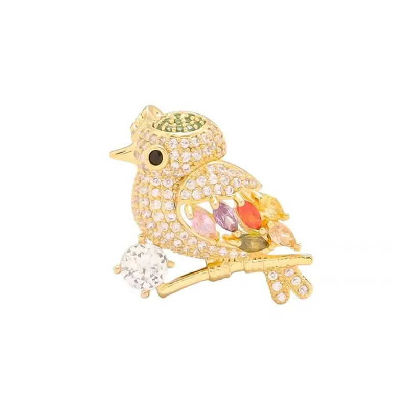 Elegante niedliche Vogel broschen für Frauen Unisex glänzende Strass Zirkon Emblem Biene Schmetterling Corsage Abzeichen Anstecknadeln Schmuck Geschenk – Detail 1