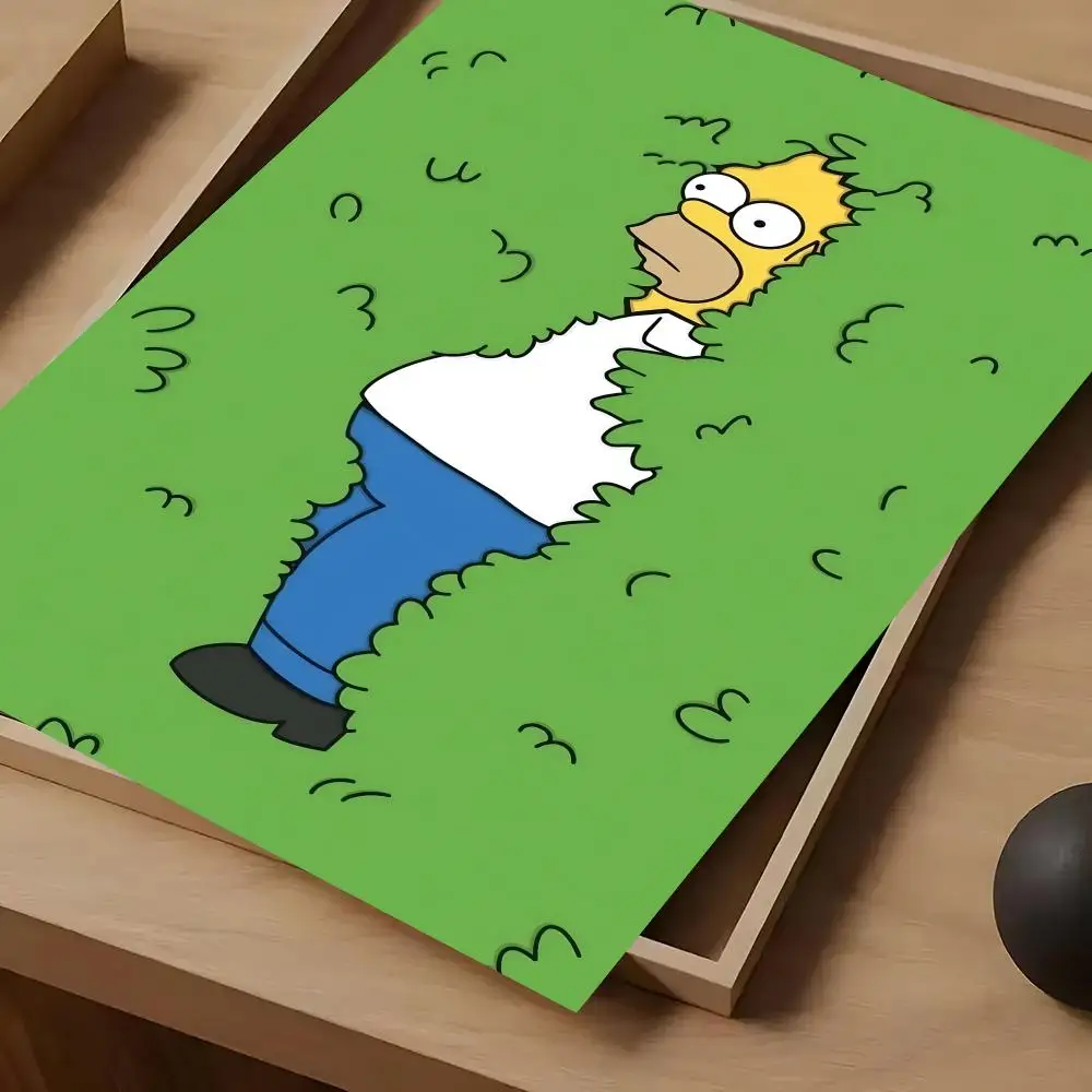 Funny Simpson Poster For Self-adhesive Art Waterproof Paper Sticker Coffee House Bar Room Wall Decor
