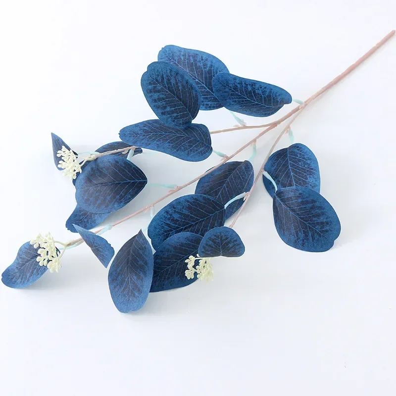 Artificial Flowers Eucalyptus Leaves Branch Fake Plant Decoration for Wedding Home Flower Arrangement Blue Pink Eucalyptus Decor images - 6