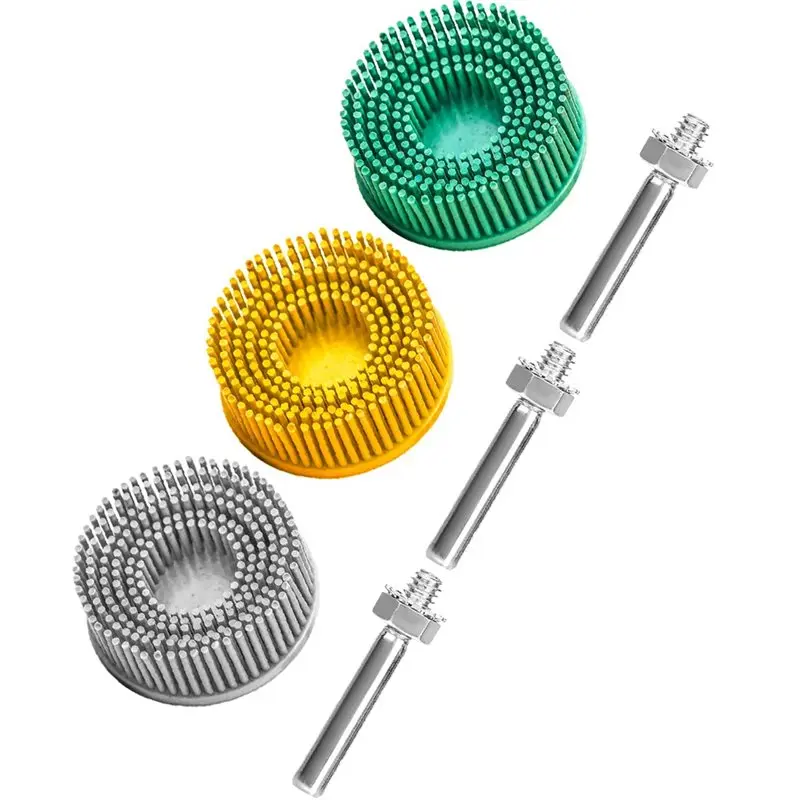 A02F-For Metal Cleaning 2 Inch Bristle Disc Grinder Sanding Disc, Abrasive Brushes 50 80 120 Grit With 1/4