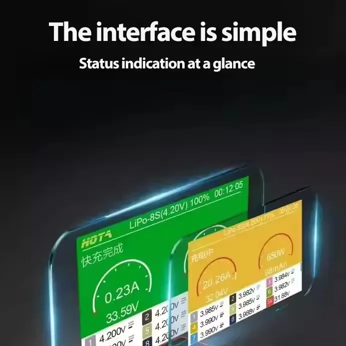 HOTA T8 밸런스 충전기 1~85 650W 22A 모델 항공기 리튬 배터리 고출력 자석 다기능 액세서리 RC