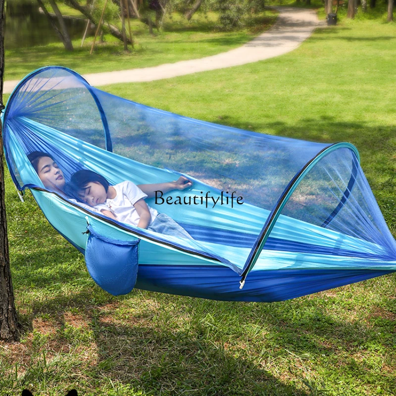 Hammock Outdoor Anti-Mosquito Insect-Proof Portable Swing Outdoor Camping Glider with Mosquito Net