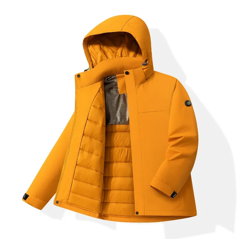 

Мужские разноцветные толстые теплые парки унисекс, ветрозащитная водонепроницаемая куртка, водонепроницаемая термопарка, высококачественные повседневные парки с капюшоном