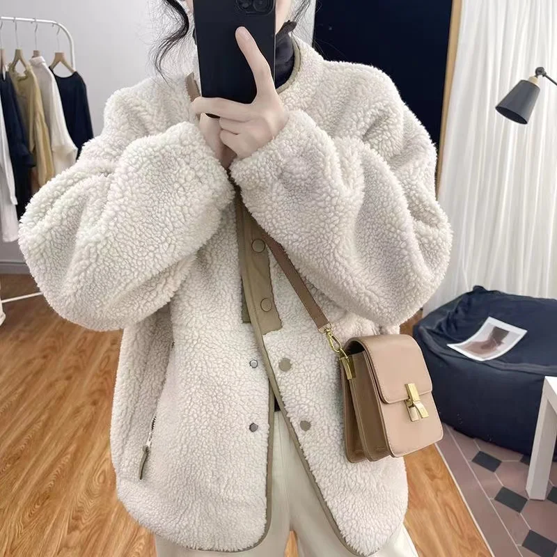 Winter Clothes Women Jackets for Women Lambwool Coat Korean Fashion New In Loose OverSize Thick Parkas Long Sleeve Top Coats