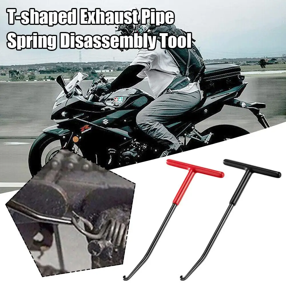 Motorcycle Exhaust Spring Hook T Shaped Handle Exhaust Pipe Spring Puller Installer Hooks Repair Tool for Springs Removal T8B0