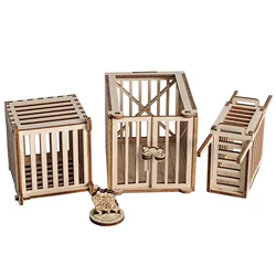 DND Dungeon Prison Cage Miniatures Set of 3 Wood Dice Jails 28mm Fantasy Terrain for Dungeons & Dragons