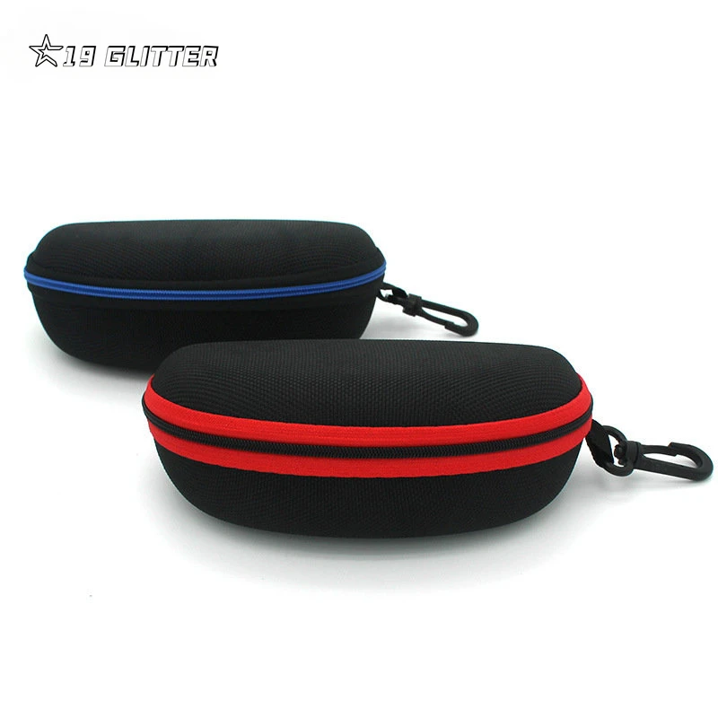 Portable Zipper Carabiner Sunglasses Protector Box Hard Eye Glasses Case Travel Pack Pouch Glasses Case Eyewear Accessories