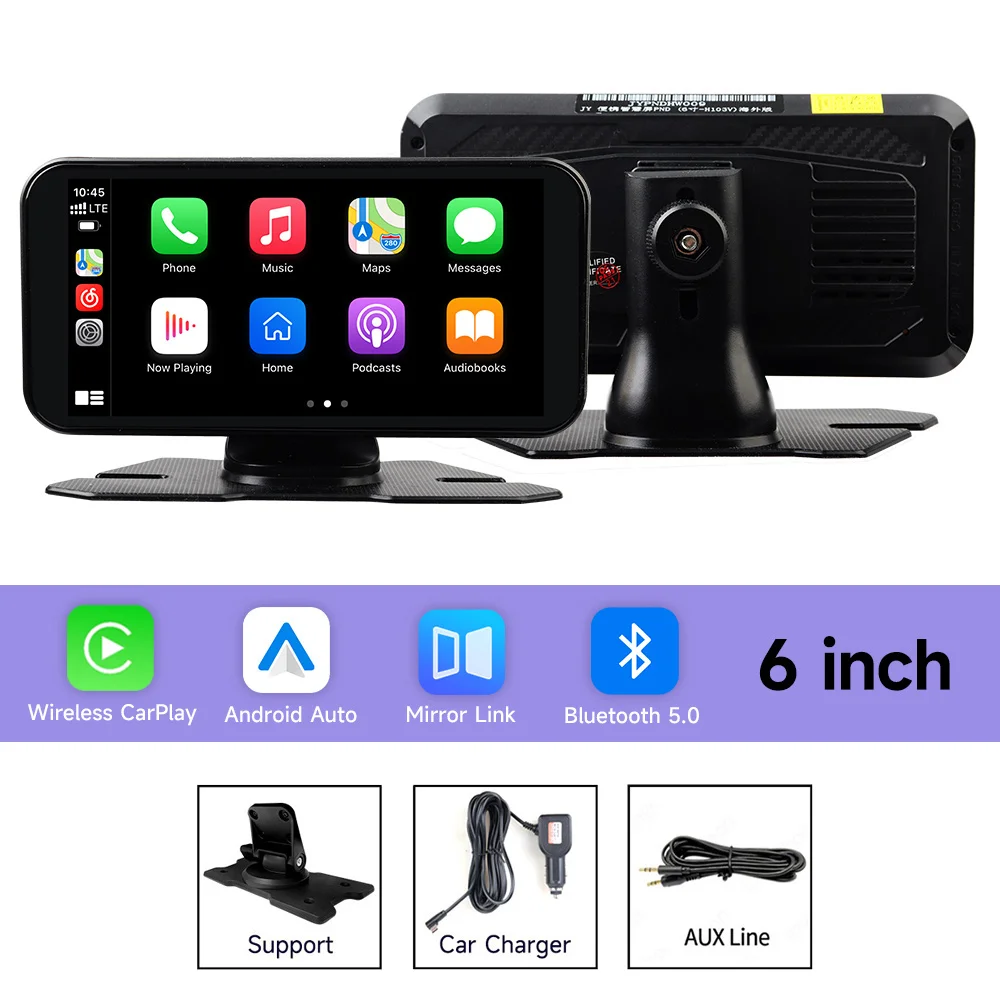 6/7/10.26/11.26'' Dashcam Auto DVR Draadloos Carplay Android Auto Display Scherm Smart Car Radio Systeem Video Dubbele Lens Recorder