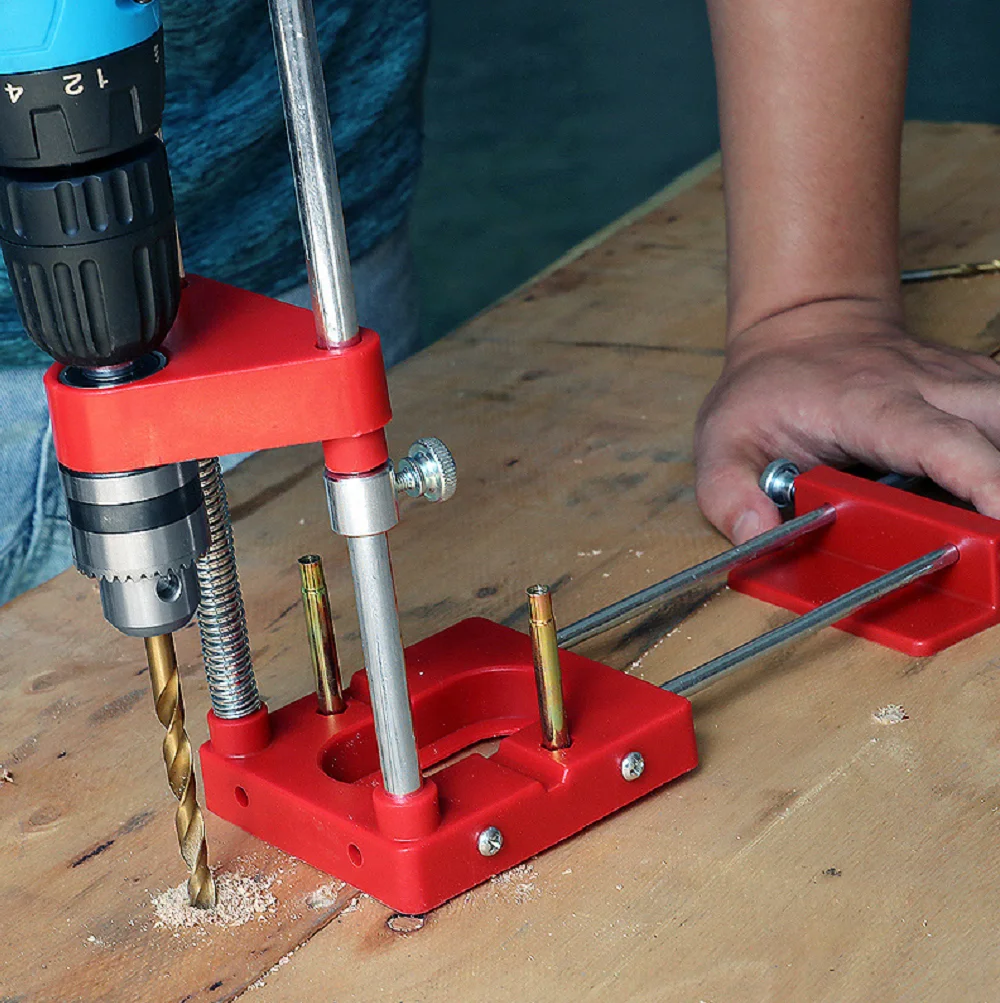 Lega di alluminio lavorazione del legno trapano localizzatore foro guida trapano tassello Jig conveniente risparmio di manodopera plastica acciaio Auto-line nuovo