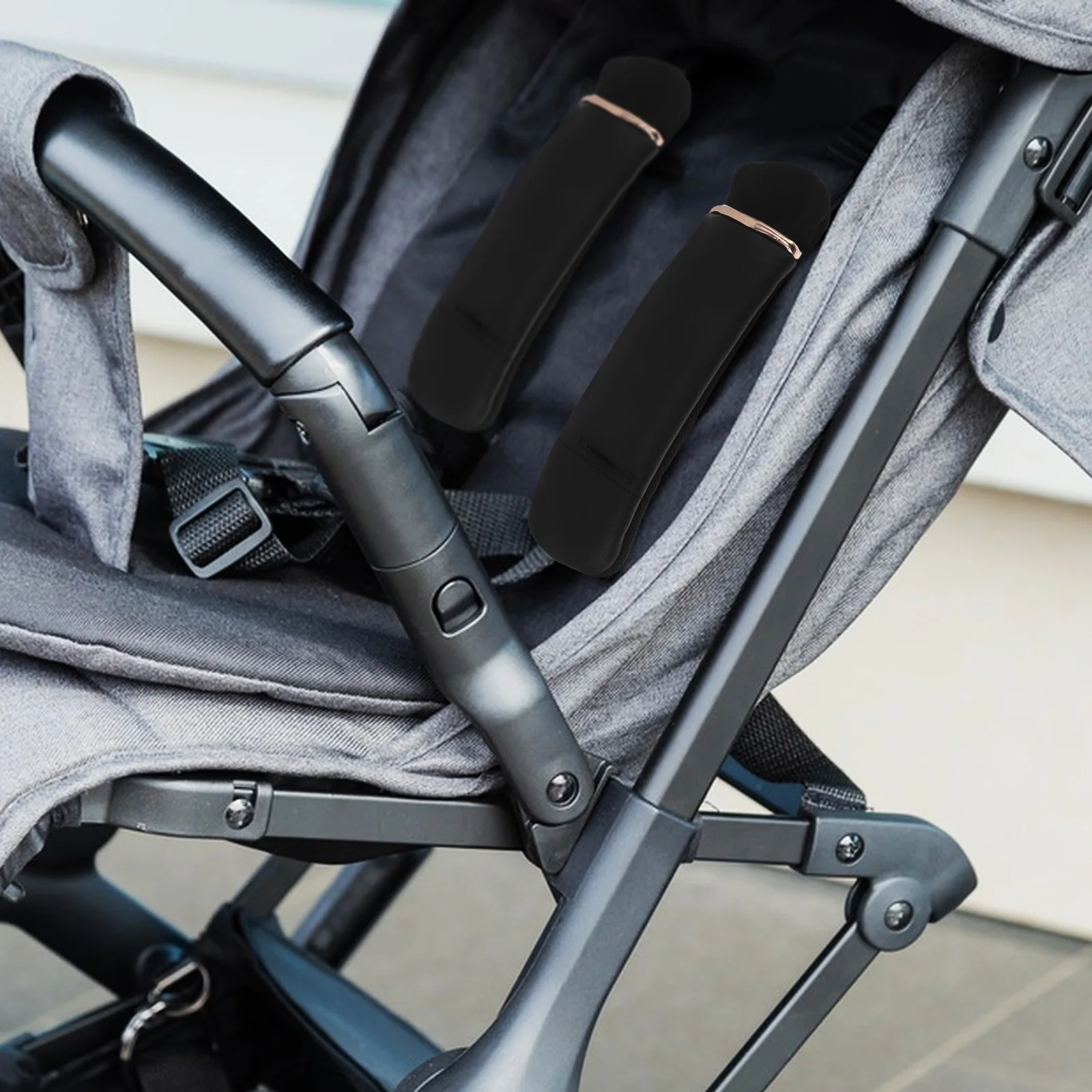 3 قطعة وسادة حزام أمان الطفل العالمية أسود ناعم الكتف المنشعب حزام يغطي عربة عالية وسائد كرسي أغطية حماية #6