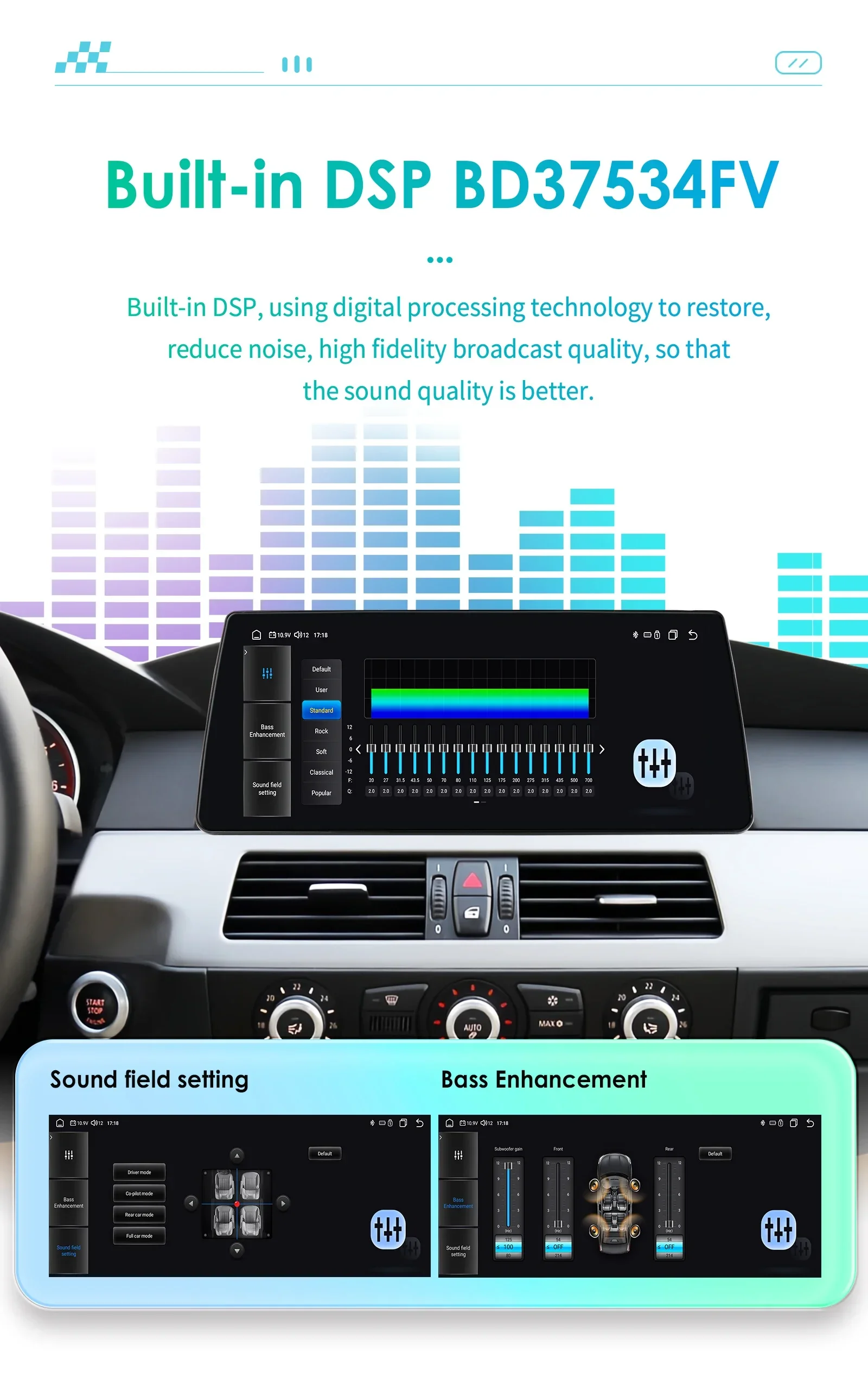 10,25" Hizpo Andoird Autoradio für BMW 5er E60 E61 CCC CIC 2005 - 2010 Intelligenter Bildschirm DSP GPS Auto CarPlay 4G BT SWC – Detail 23