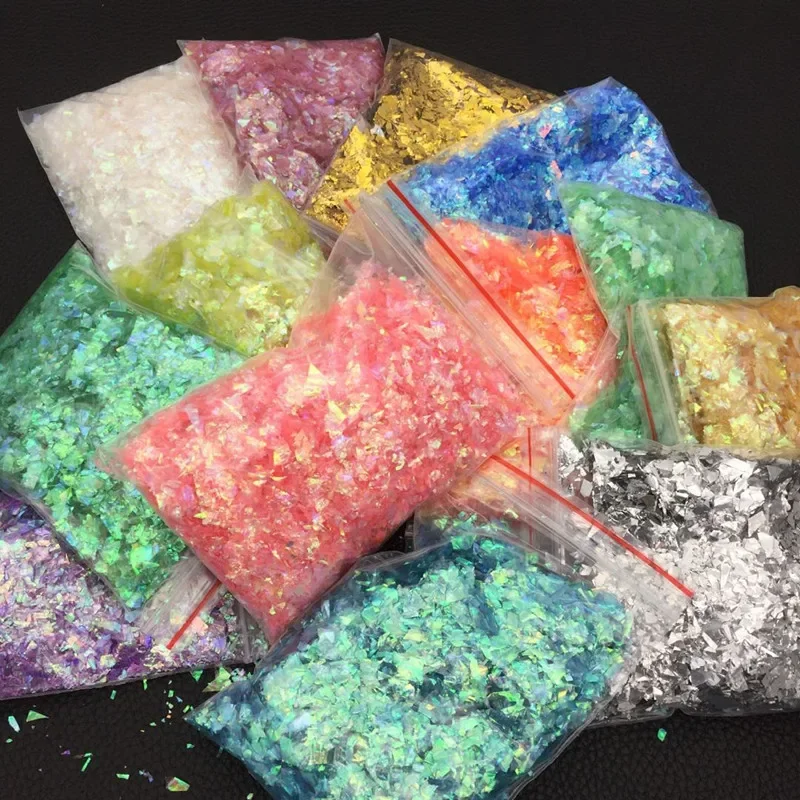 3g20g Colorful shell Sugar broken pieces flashing flash debris material UV resin epoxy resin mold making jewelry filling for DIY