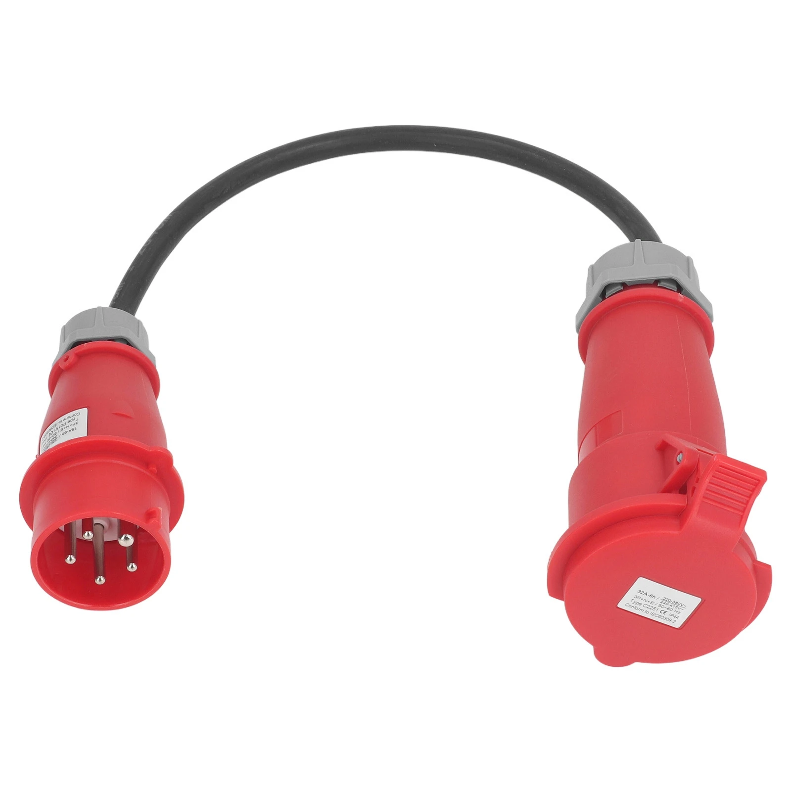 CEE Adapter 32A Female to 16A Male 5 Pin High Current CEE Adapter Waterproof for 220 to 380V Or 240 to 415V