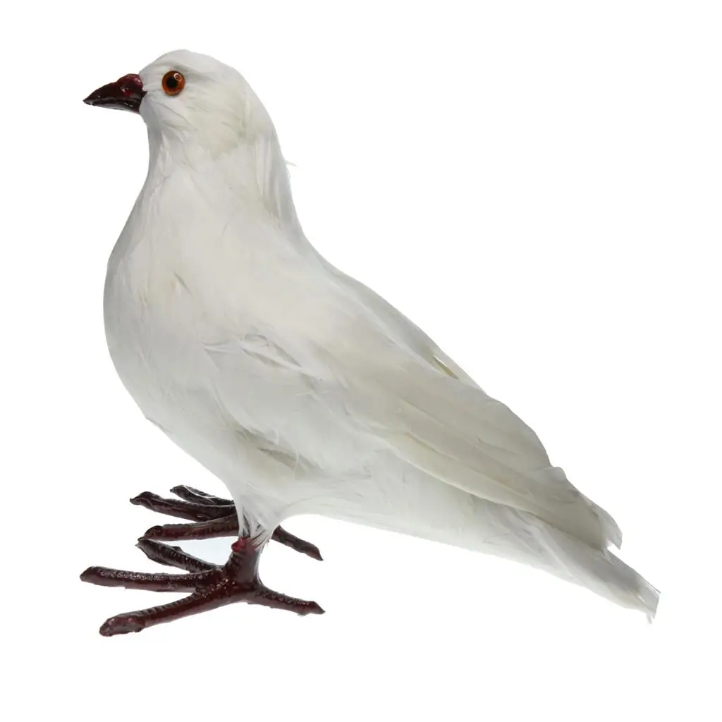 Decorative Dove Bird Lifelike Pigeon Figurine Artificial Feather Garden Accessories for Decoration Yard Porch and Indoor