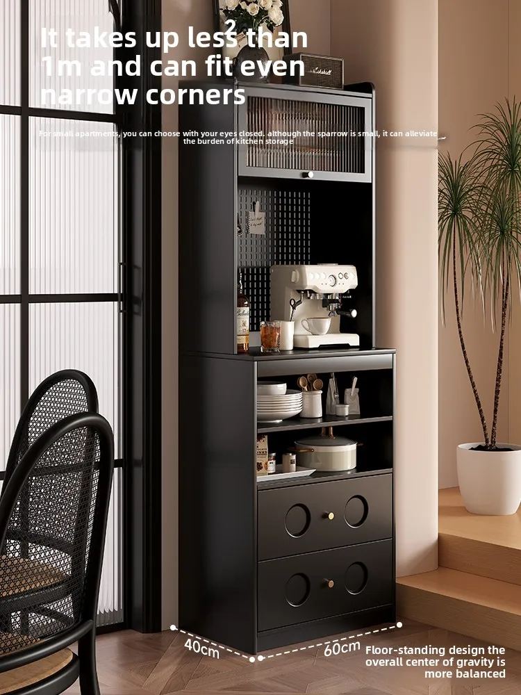 60Cm solid wood dining side cabinet small apartment by the corner small size coffee machine placement table narrow high