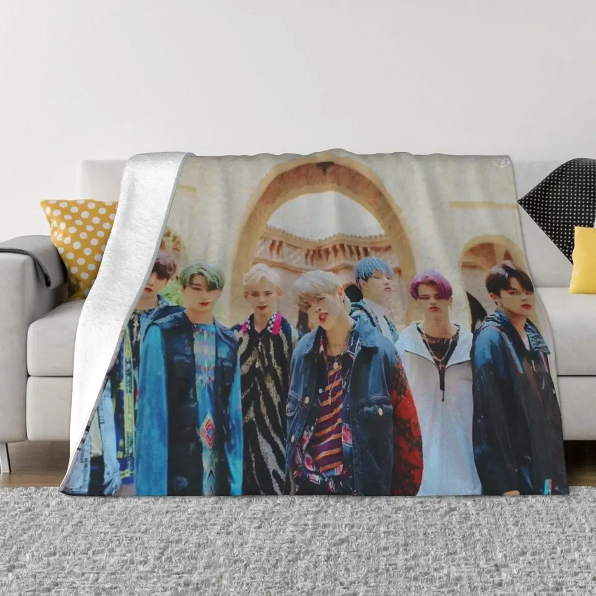 

Ateez Blankets Sofa Cover Fleece Print Korean Singer Multifunction Super Soft Throw Blanket for Sofa Travel Cozy Quilt