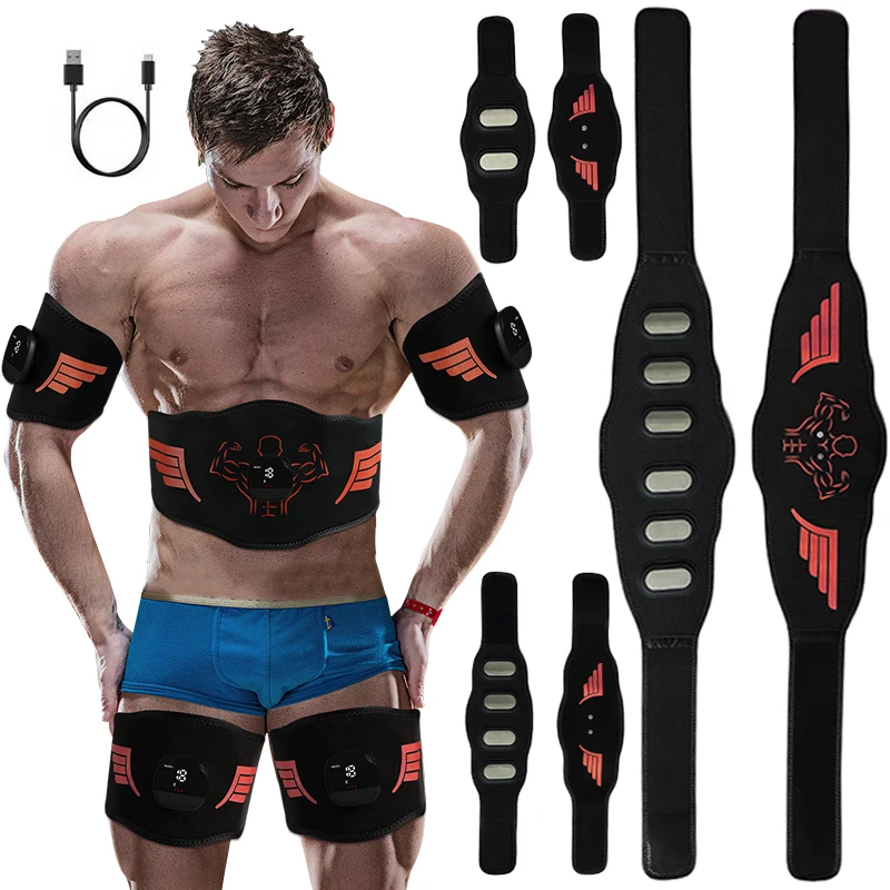 

New EMS Trainer Abdominal Muscle Stimulator Body Slimming Belt Display Calorie Consumption For Arm Leg Weight Loss Fitness Gear