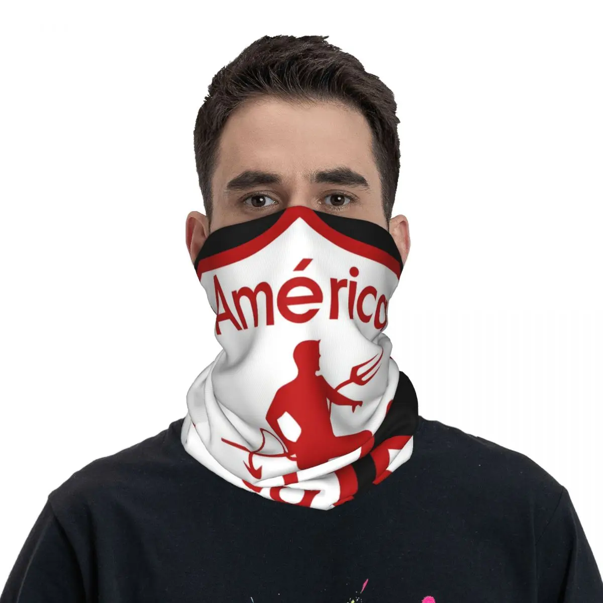 America De Cali Los Diablos Rojos Los Escarlatas Neck Gaiter Printed Unisex Face Mask Scarf Warm Headband Hiking Windproof