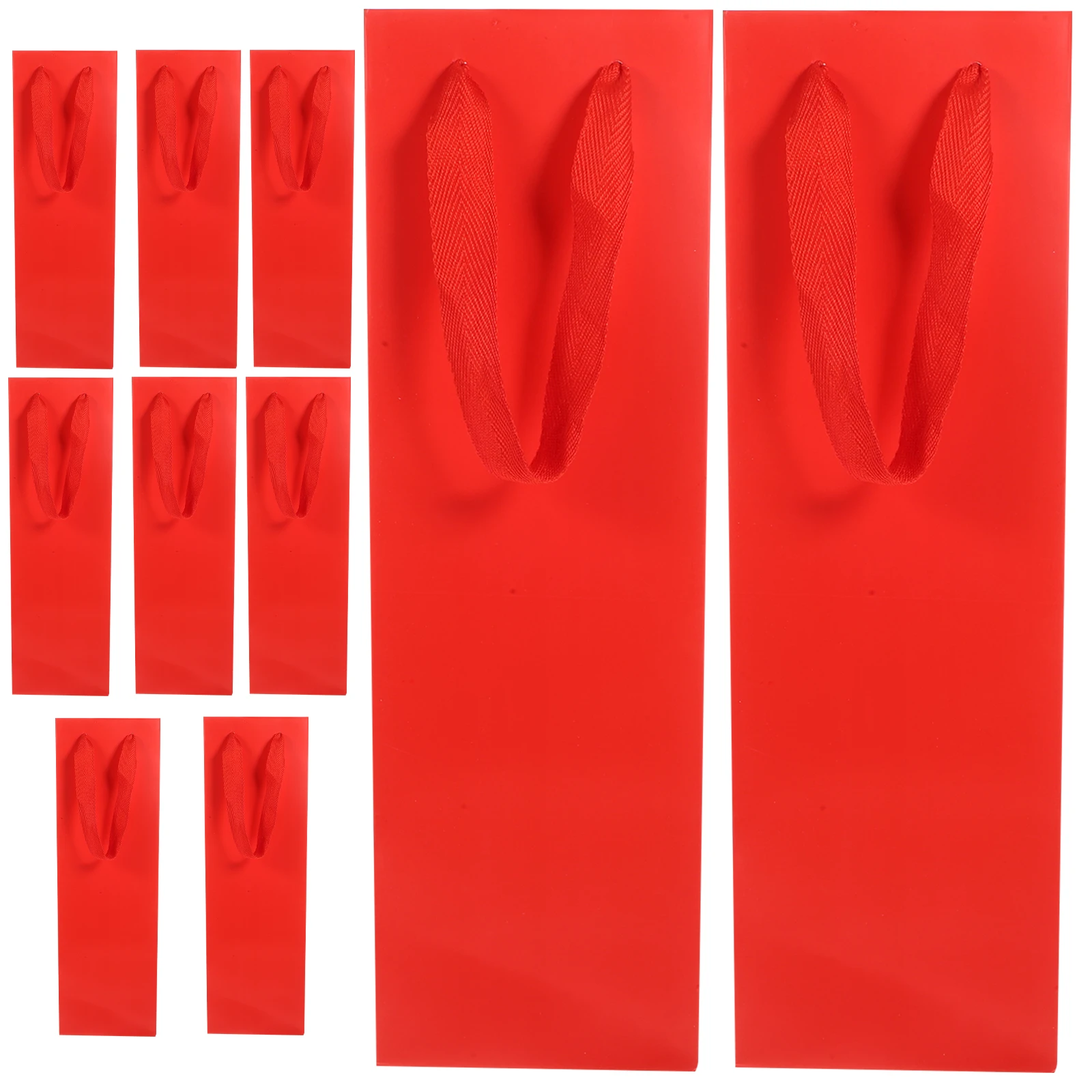

10pcs Kraft Paper Bags 11x9x35CM Color Bottle Carrier Gift Packaging Resistant Handheld Tote Bag