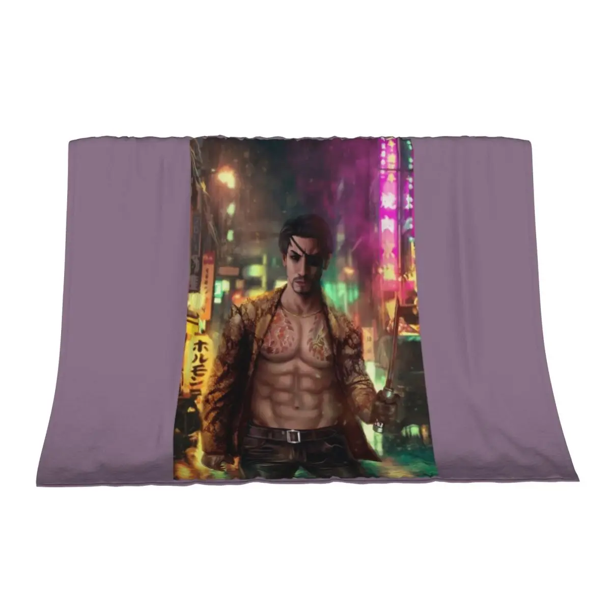 

Majima Goro Throw Blanket Beautifuls Plaid on the sofa halloween Cute Plaid Blankets