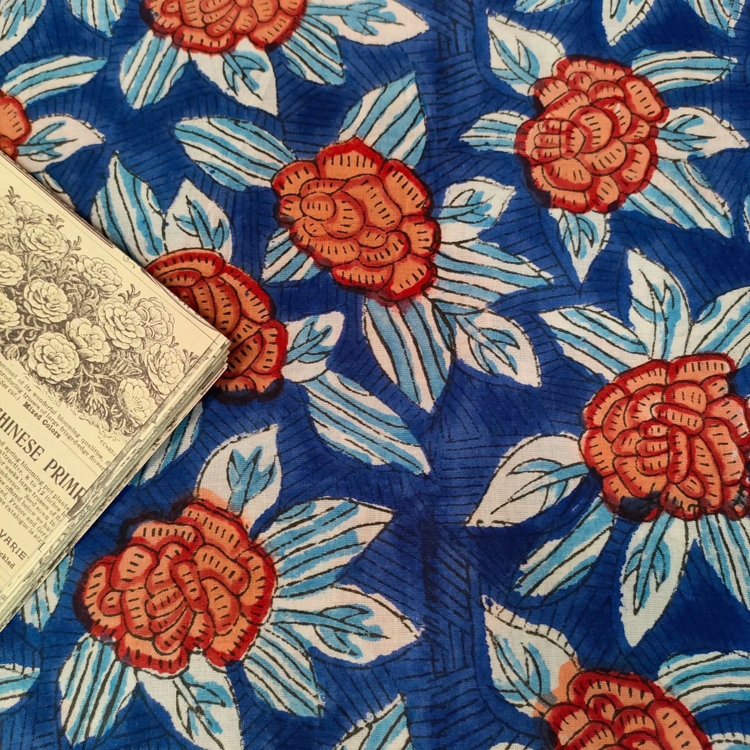 

Индийская ткань с ручной блочной печатью, мягкая, продается на метры, 100% чистый хлопок, окрашенная растительными красителями, для пошива одежды, шитья, рукоделия, обивки.