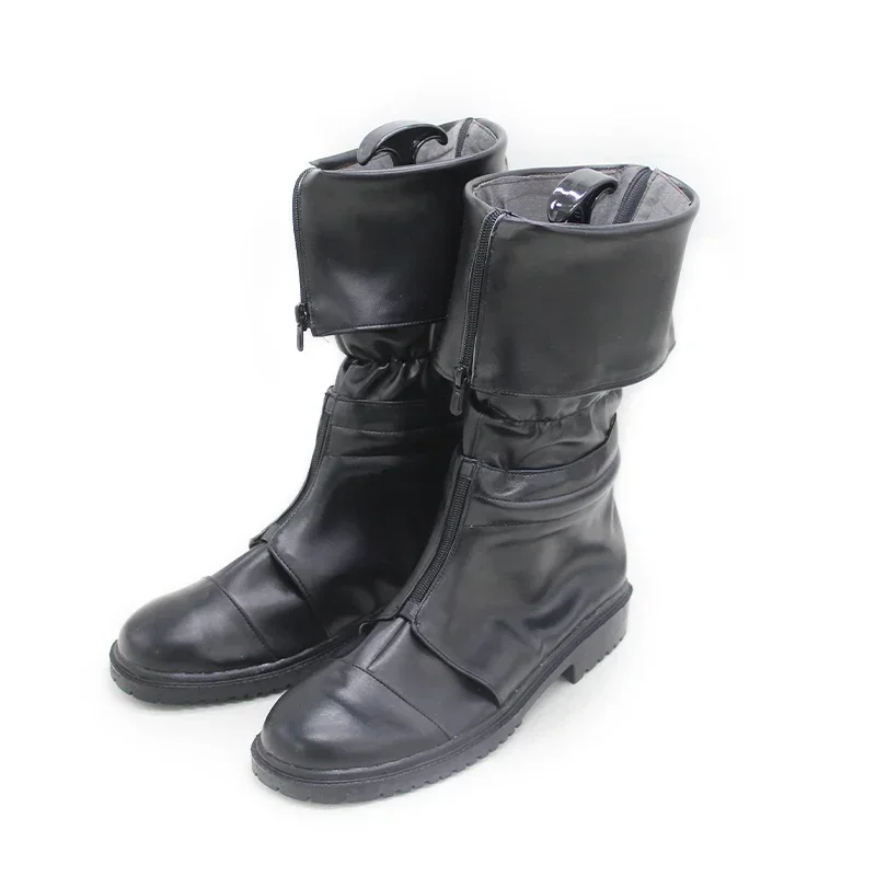 Game FF7 Cloud Strife Cosplay Shoes Black PU Shoes Halloween Carnival Boots Cosplay Props Accessories Custom Made