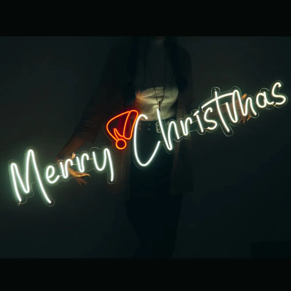 Merry Christmas Custom Neon Sign, Led Neon Sign, Christmas Eve Wall Decoration, Holiday Neon Light, Xmas Party Decor