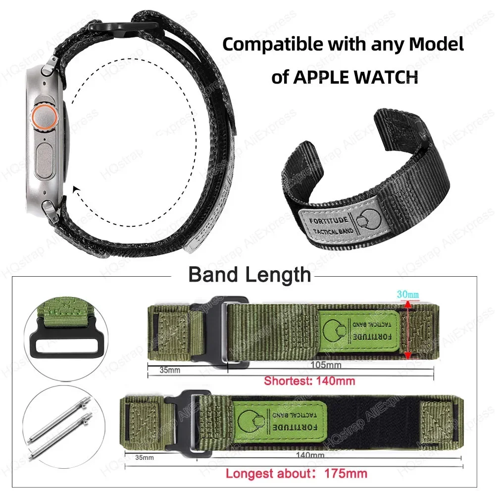 Tactical Nylon Strap for Samsung Galaxy Watch6 Classic 47mm 43mm Watch4 5 40mm 44mm Pro Bracelet for Huawei Watch Band 22mm 20mm