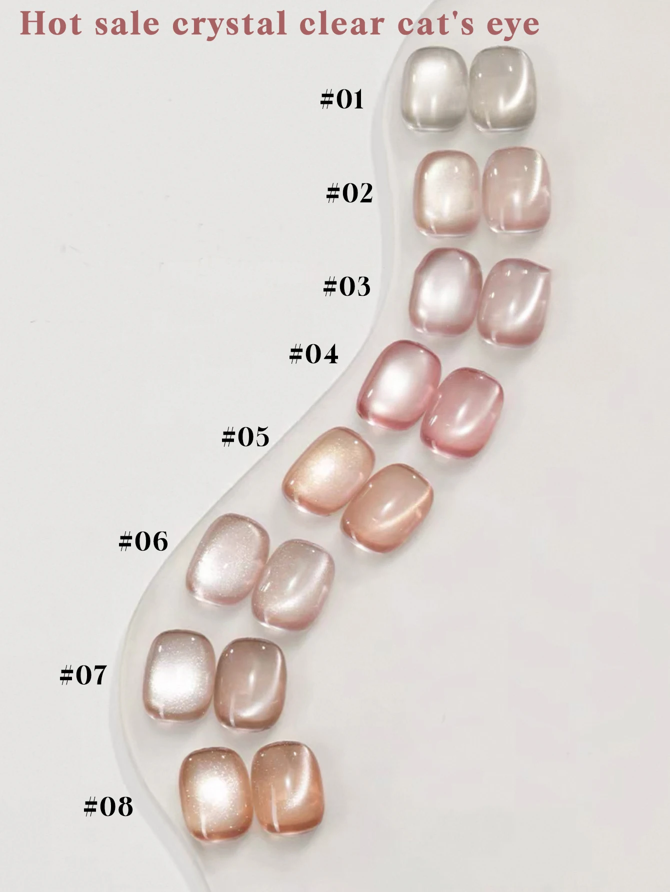 8-kolorowe brzoskwiniowe akcesoria do paznokci - 2025 Nowy magnetyczny lakier żelowy Cat's Eye, wyszczuplający i wybielający dla dziewczyn na imprezy przy basenie