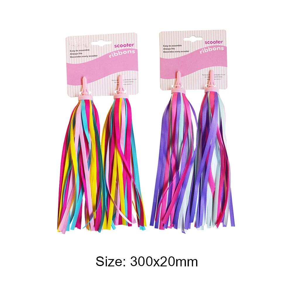 2/4PCS Bicycle Handlebar Kids Girls Boys Scooter Cycling Colorful Streamers Ribbon Decoration Outdoor Cycling Bike Accessories