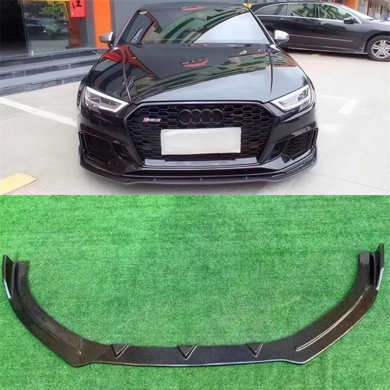 

Для Audi A3 S3 RS3 2013-2020 ReaI передняя губа из углеродного волокна, передний бампер, нижняя губа под спойлер, сплиттер, автомобильные аксессуары, комплект кузова