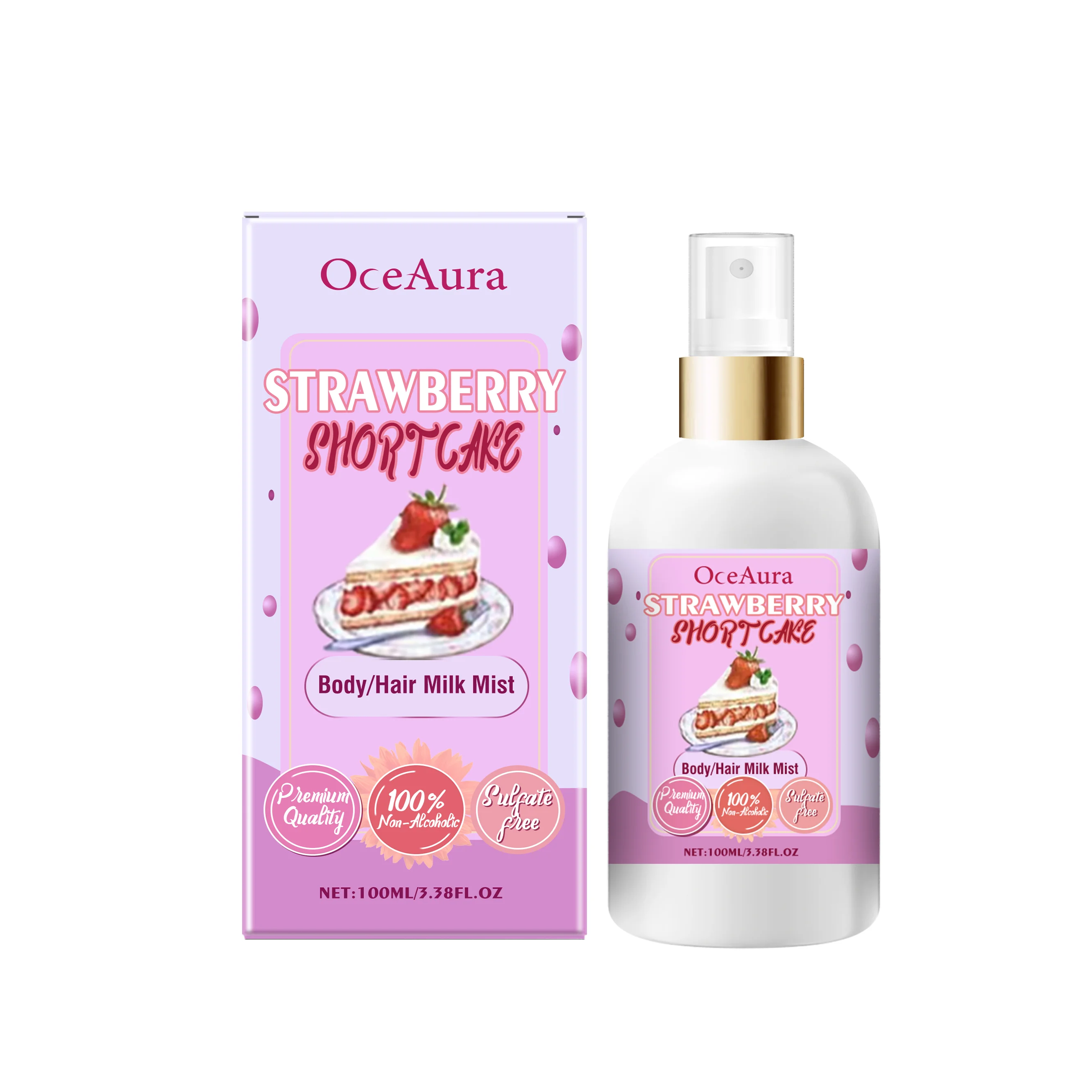 Strawberry Body Spray Lasting Aroma Moisturizing Soothing Various Flavors Sweet Fresh Opposite Sex Body Massage Spray 100ml