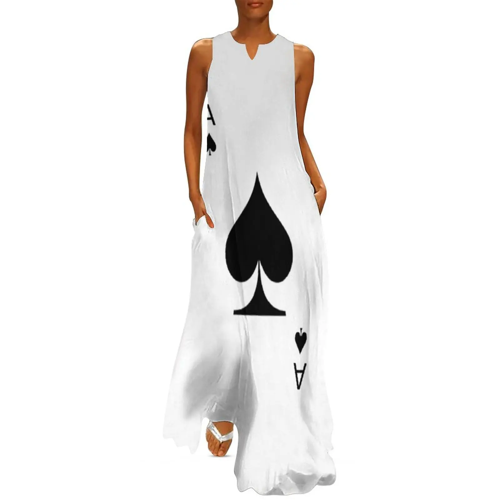 Aces of Spades Playing Card Long Dress Women