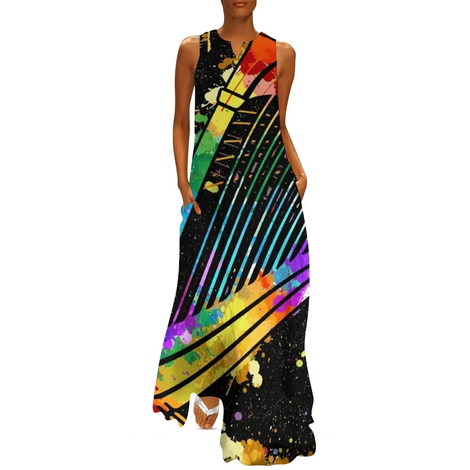 

Harp watercolor Long Dress Bride dresses women long dresses women dress Dress