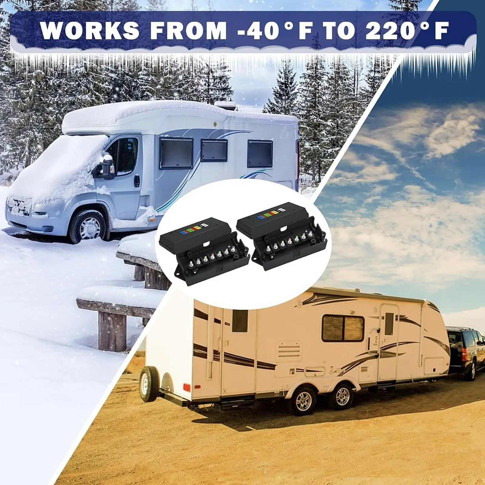 

2x7-контактные распределительные коробки для прицепа, устойчивые к атмосферным воздействиям, герметичная защита, 7-контактные проводничные коробки для прицепа, удобные и прочные для прицепа на колесах