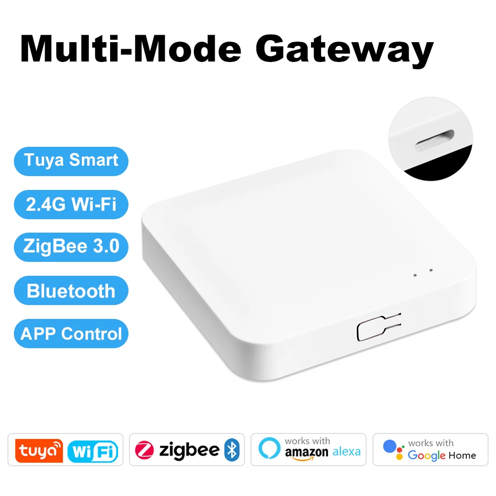 

Tuya Smart Life ZigBee Bluetooth Multi-mode Gateway Wireless Bridge Hub Remote Controller APP Remote Control Alexa Google Home