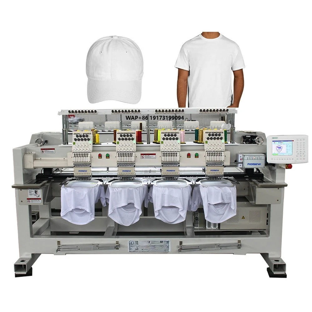 GC-0904E Computerized Automatic Embroidery Machine 9 Needles 4 Heads Cap Flat Garment Mahine Industrial Embroidery Machine