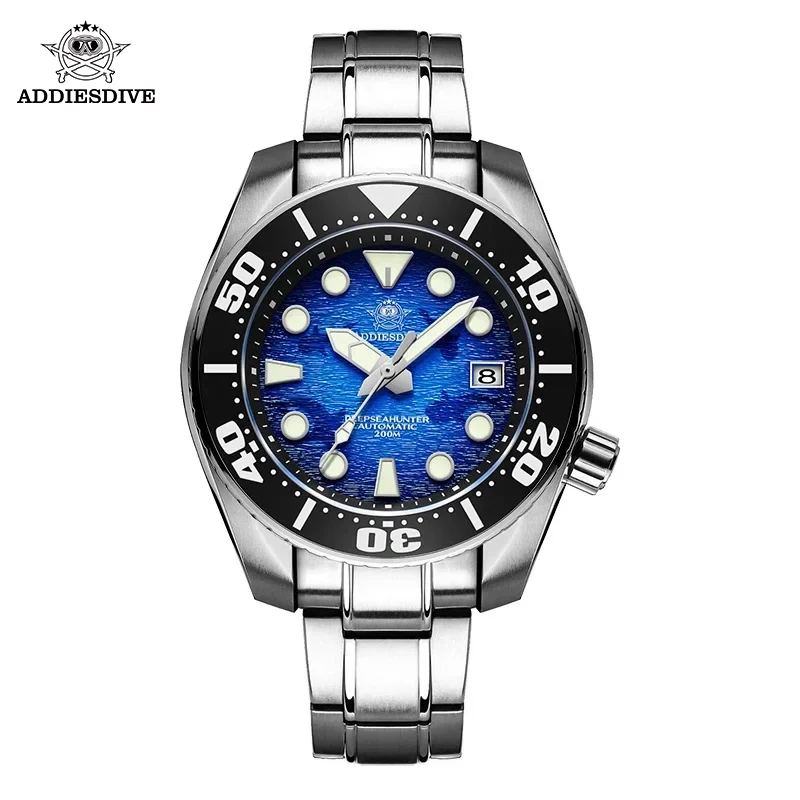 

ADDIESDIVE NEW Steel Dive Automatic Watches For Men Luxury AD2102 Mechanical Watch 200M Waterproof Luminous relogios masculinos