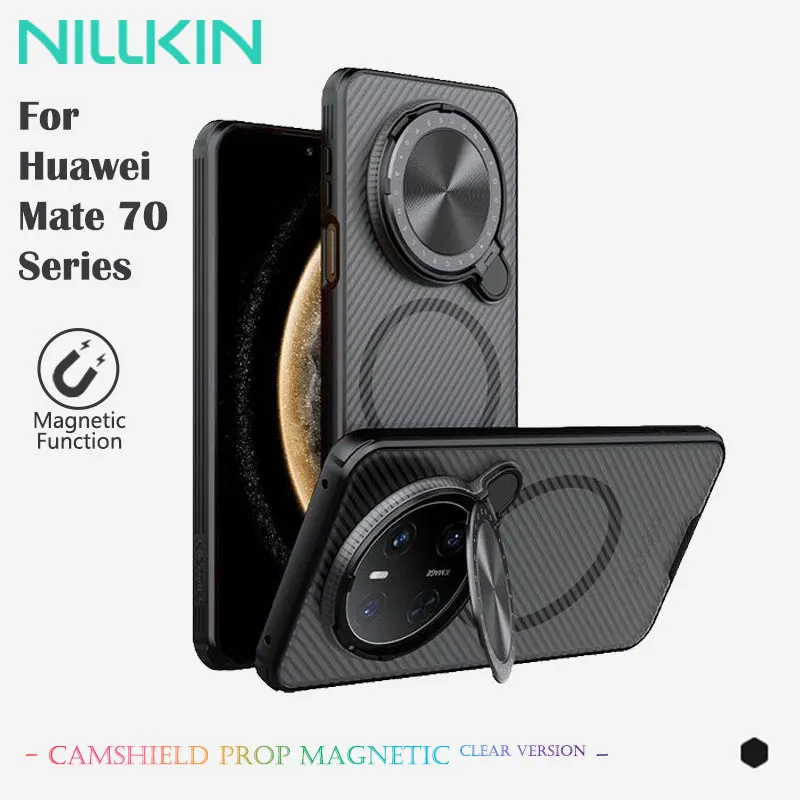 Магнитный чехол Nillkin для Huawei Mate 70 Pro Plus, модная крышка объектива, двойная защита материала, MagSafe, предотвращающие падение безопасности
