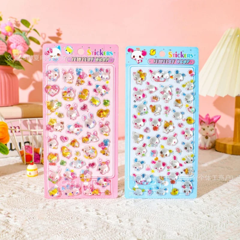 40PCS 3D Solid Droplet Stickers Cute Cartoon Diy Decoration Student Desk Computer Phone Decoration Notebook Deco Stickers