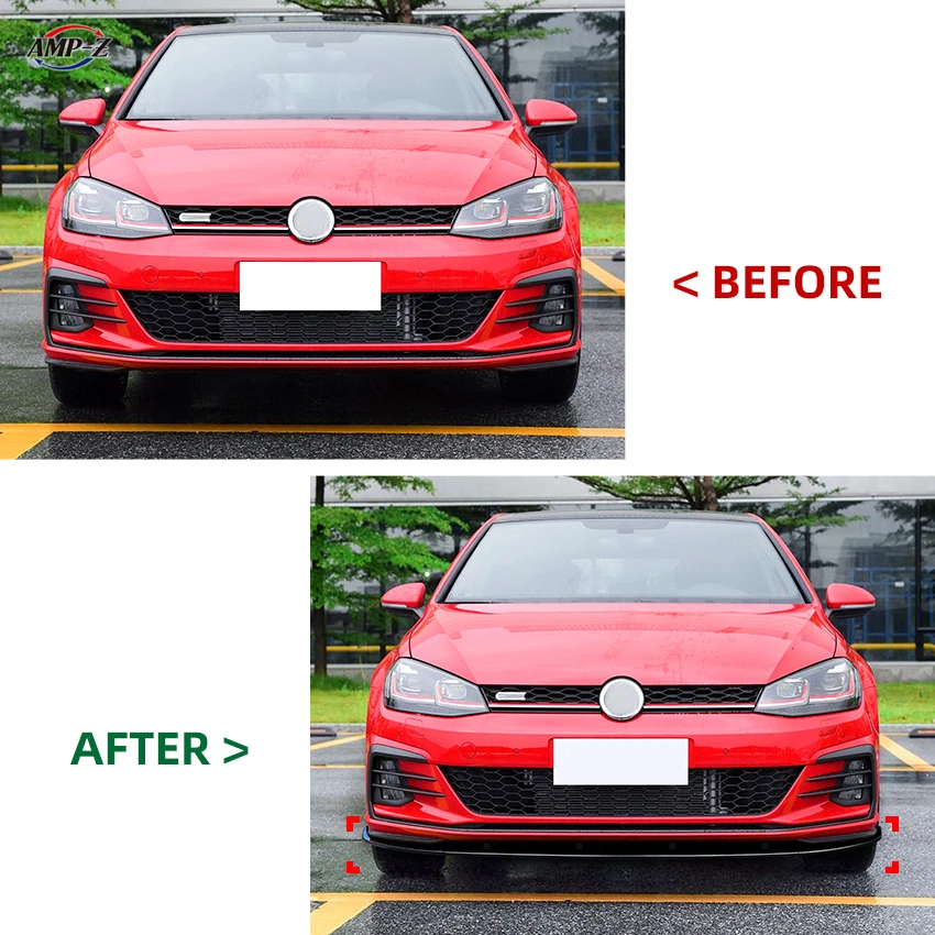 AMP-Z Golf MK7.5 GTI R line Front Lip Plastic Material Auto Body Kits For VW Golf MK7.5 GTI R line 2017-2019