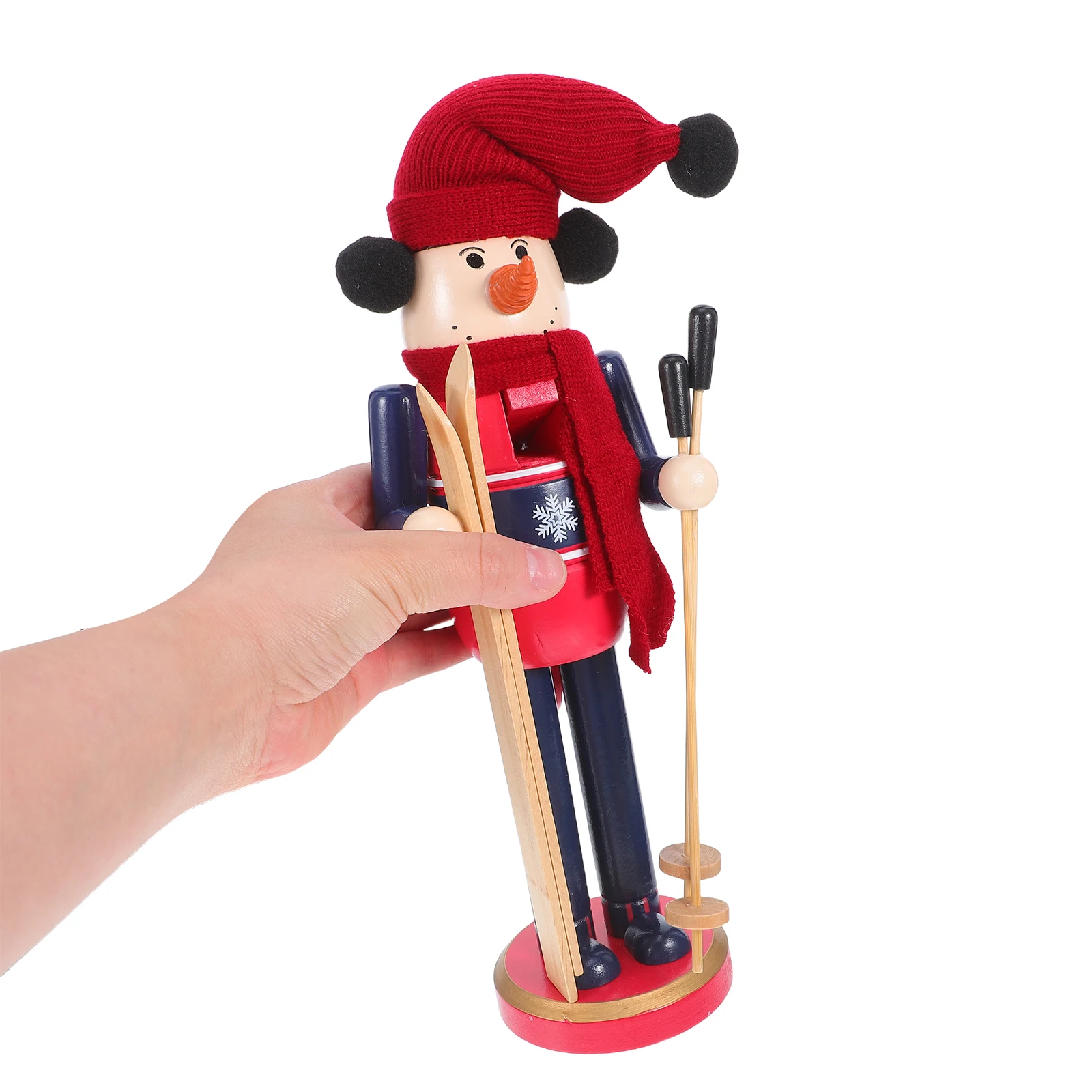 

Christmas Nutcracker Wooden Puppet Traditional Soldier Holiday Decoration Classic Hand Carved for Home Office Table