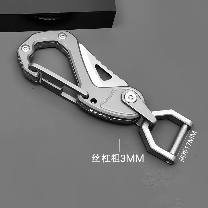 Everbright Store Titanium Alloy Keychain Thickened Folding Knife Disassembling Express Multifunctional Tool Strong and Durable