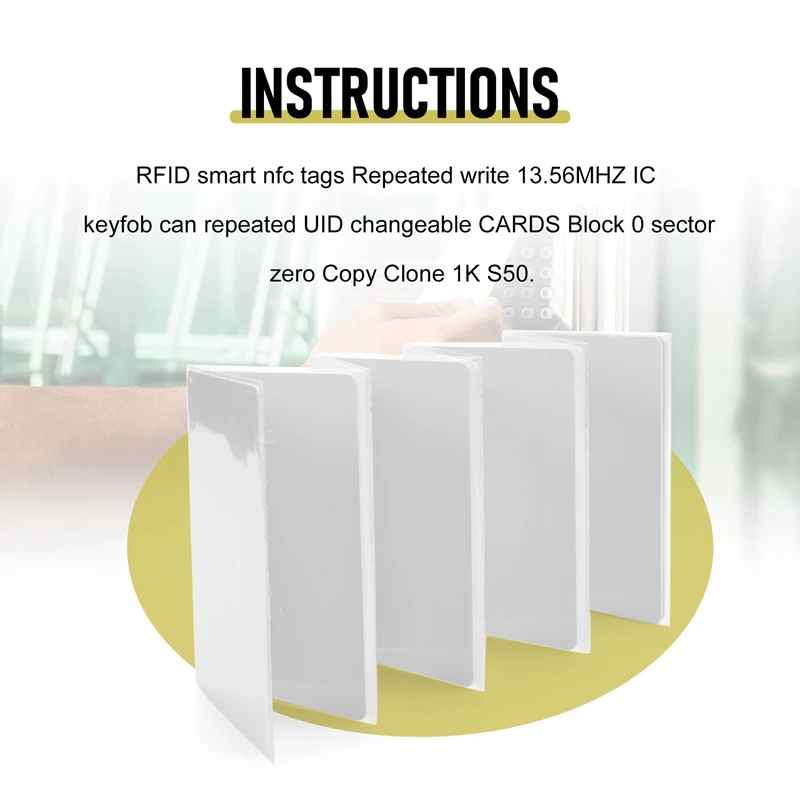 10PCS RFID Nfcsmart Chip Badge Clone 0 Sector Writable Tag UID Access Control Thin Card 13.56Mhz Rewritable Copy Key
