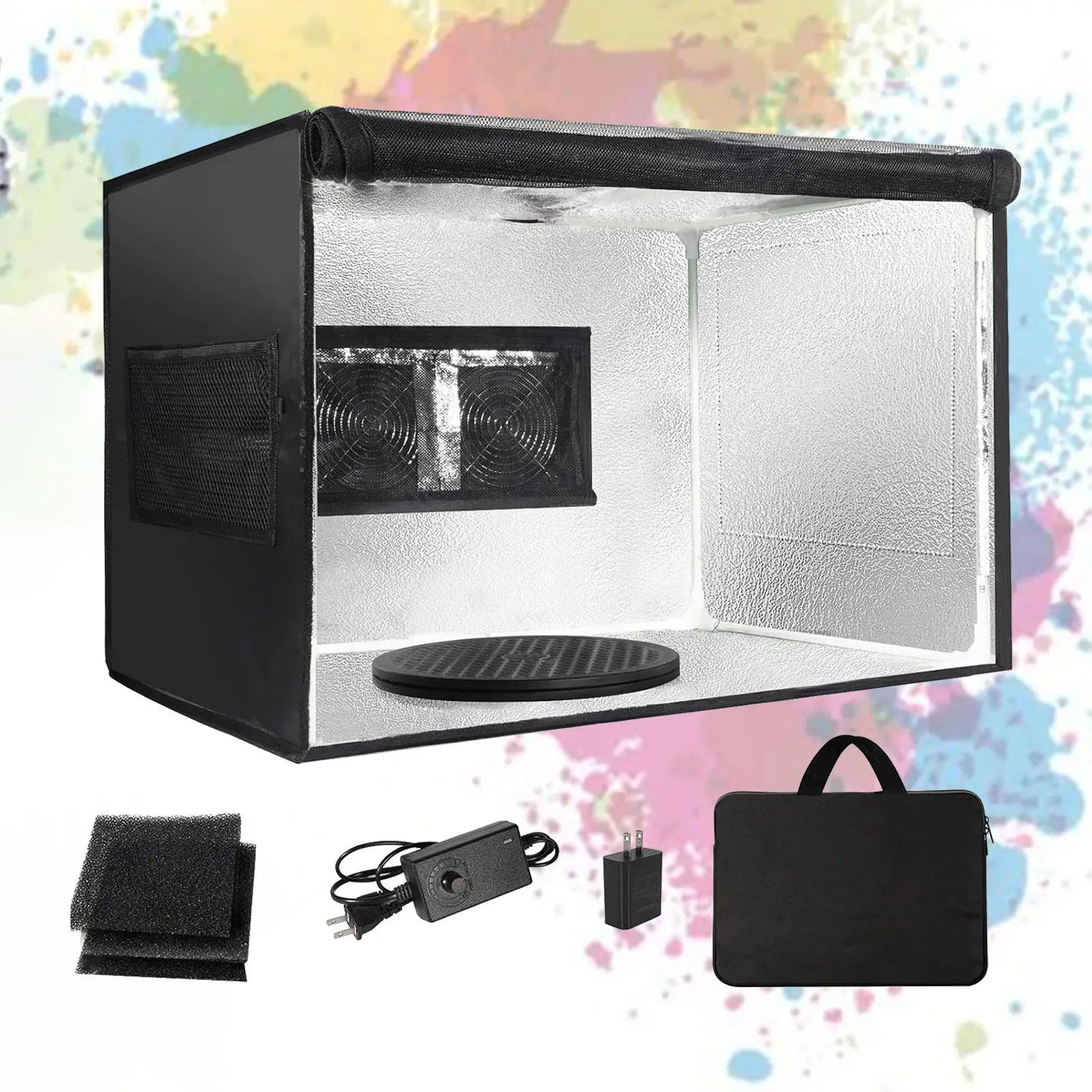 US Plug Foldable Airbrushing Paint Room Windproof Easy to Clean for Art Painting Waterproof Hobby Spray Booth