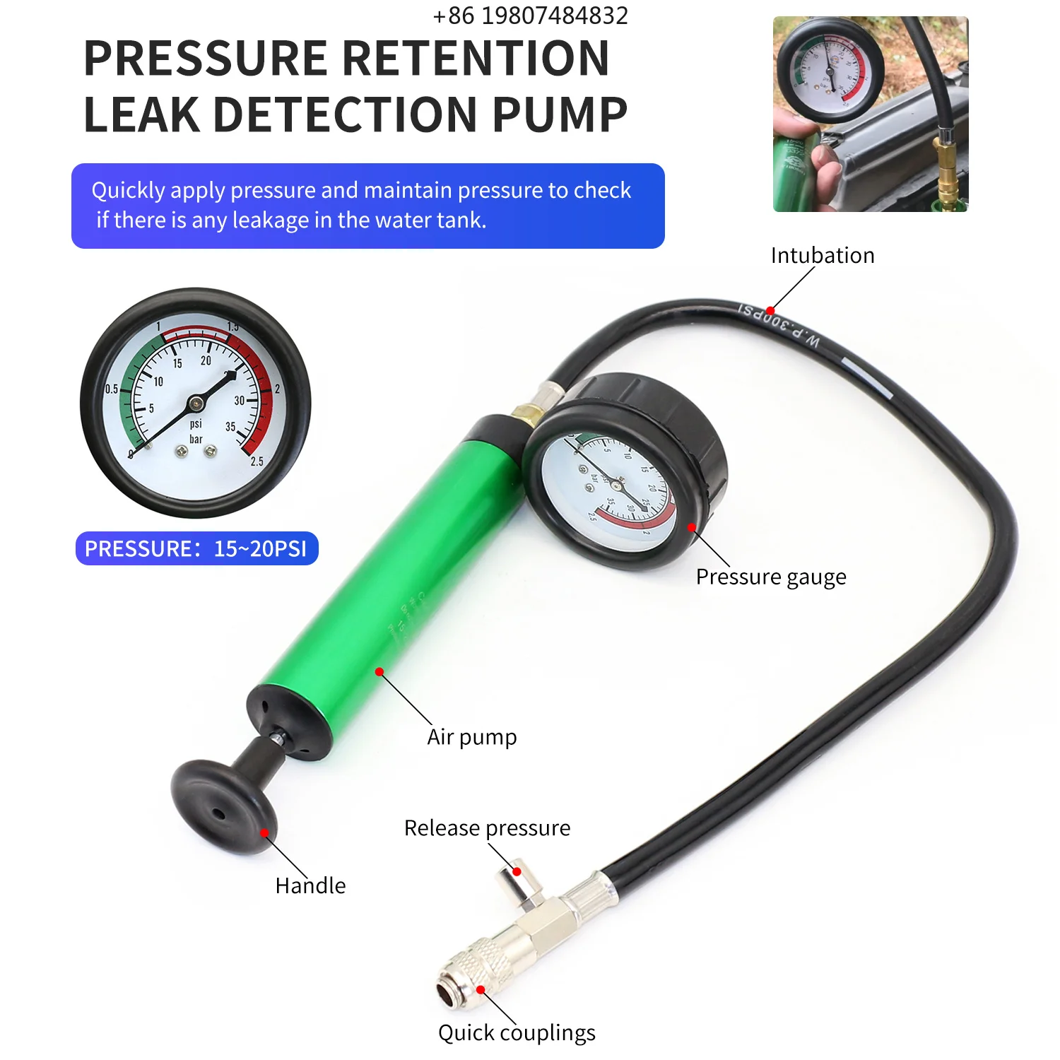 54pcs Antifreeze Replacement Tool, Water Tank Leak Detector Kit, Radiator Vacuum Coolant Filling Tool for Auto Repair