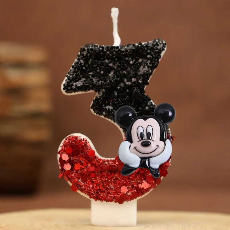 حار عيد ميلاد سعيد عدد 0-9 الشموع الكرتون ميكي ميني ماوس شمعة كعكة قطاعات الكيك لوازم الديكور الطرف لتقوم بها بنفسك الهدايا