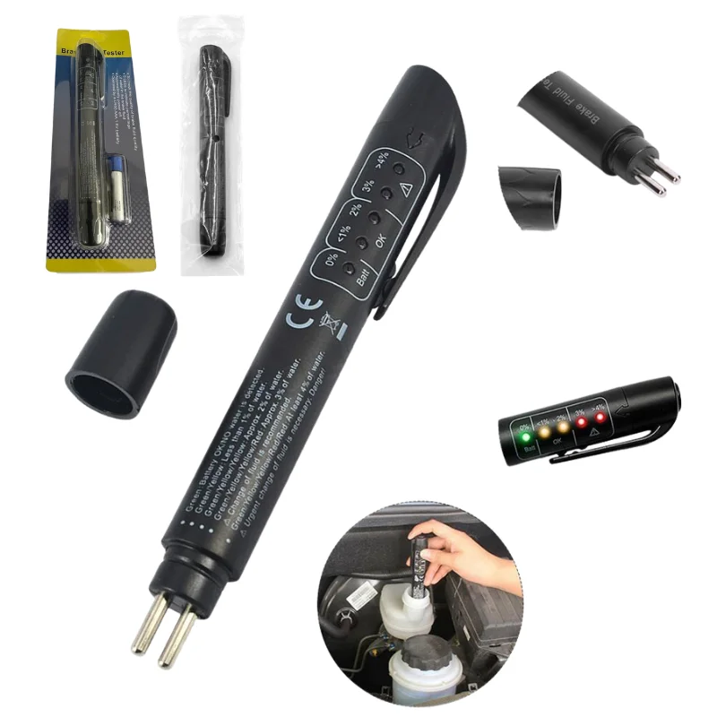 

Auto Liquid Testing Brake Fluid Tester Pen For DOT3/DOT4 Universal Oil Quality Test Display Testing Tools With Liquid LED