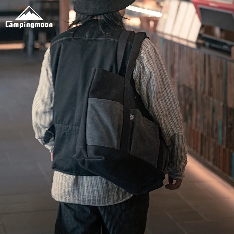 

Сумка-тоут CAMPINGMOON B-191-BK из плотного холста, большая вместимость, для кемпинга, велоспорта, поездок на работу, многофункциональная сумка