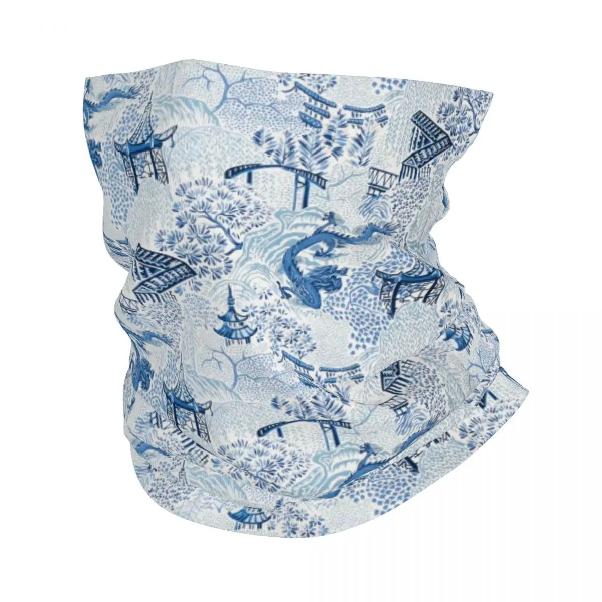 

Пользовательский синий Delft, китайский дракон, шинуазри, туаль, бандана, утеплитель для шеи, зимний походный лыжный шарф, антикварный Delft, ива, чехол для лица